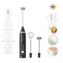 Misturador Mixer Elétrico Bebidas Batedor 2 Em 1 Usb