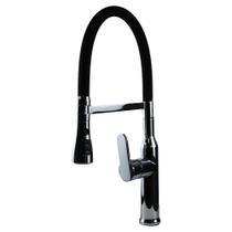 Misturador Monocomando Cozinha Bica Móvel com Ducha Duchamp Black Chrome - 00047