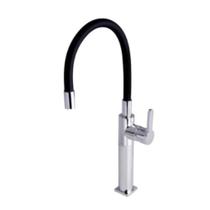 Misturador Monocomando de Mesa para Cozinha Dom Color Bica Alta Cromado/Preto - Perflex