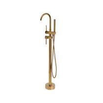 Misturador Monocomando De Piso Para Banheira Uraim Pingoo.Casa - Dourado Escovado