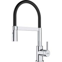 Misturador monocomando franke lina dual jet alto brilho e preto 17202