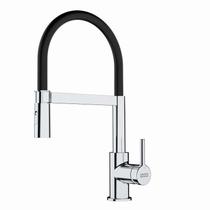 Misturador Monocomando Lina Dual Jet Alto Brilho e Preto Franke