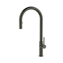 Misturador Monocomando para Cozinha Bica Móvel Flexível de Mesa Cinza Unitário