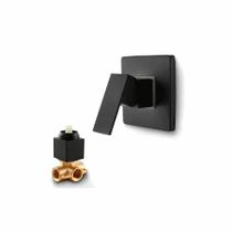 Misturador Monocomando Preto Fosco Quadrado Para Chuveiro Misturador Monocomando Preto Fosco Quadrado Para Chuveiro