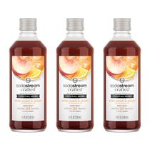 Misturadores de Coquetel SodaStream Crafted: Sabor Pêssego Branco & Gengibre, Misturadores não alcoólicos especialmente elaborados para coquetéis e mocktails com gás, 330 ml (Pacote com 3)