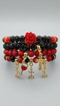 Mix 4 Pulseiras Cristal 8mm Unissex Mix 4 Pulseiras Cristal 8mm Unissex