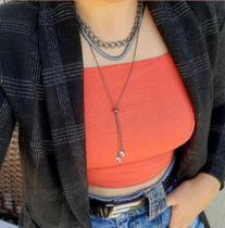 Mix colar alongado em Ródio Negro Mix colar alongado em Ródio Negro