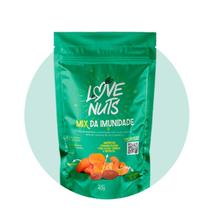 Mix da imunidade com nuts, amêndoa caramelizada com cacau e canela, castanha do pará e cranberry desidratado 40g - love