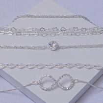 Mix de 5 Pulseiras Folheadas a Prata Mix de 5 Pulseiras Folheadas a Prata