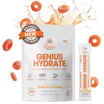 Mix de bebida em pó Genius Hydrate Sour Peach Rings 20 ct