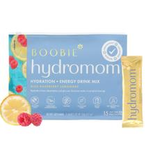 Mix de bebidas eletrolíticas Boobie Hydromom Blue Raspberry, pacote com 15 Mix de bebidas eletrolíticas Boobie Hydromom Blue Raspberry, pacote com 15