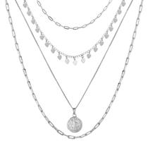 Mix de colares barbara medalha são bento folheado em ródio branco