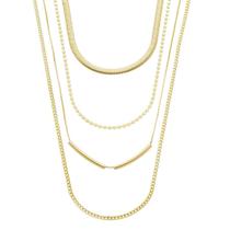 Mix de colares cecilia folheado a ouro 18k