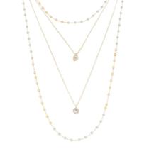 Mix de colares lala pérolas zircônias folheado a ouro 18k