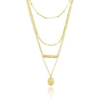 Mix de colares nat nossa senhora das graças folheado a ouro 18k