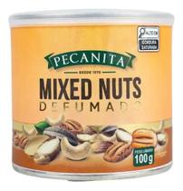 Mix De Nozes Pecanita Lata 100g Mixed Nuts Defumado