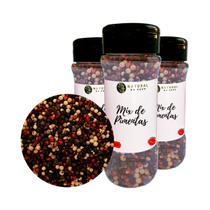 Mix De Pimentas Em Grãos 100% Natural Alta Qualidade Pote com Dosador Kit 3 50g