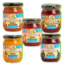 Mix Geleias Vovo Amora Goiaba Damasco Morango Frut Vermelhas