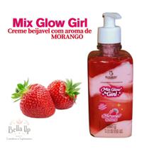 Mix Glow Girl Gel Aromatizante Beijavel Morango com Creme 280g Corpo Bumbum e Virilha - Bio Instinto