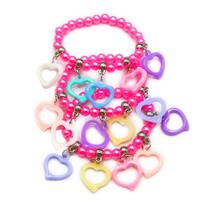 Mix Infantil Pulseiras Beads Corações Vazados