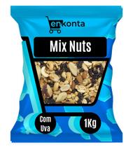 Mix Nuts Com Uva Passa e Sem Uva Passa 1kg - Enkonta