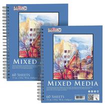 Mixed Media Paper Pad Sketchbook U.S. Art Supply 11x14, pacote com 2