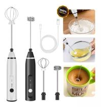 Mixer 2 Em 1 Elétrico - Misturador De Bebidas Ovos Café Espuma Leite Recarregável