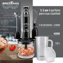 Mixer 3 Em 1 Britânia Processador Batedor mixer 500w Preto