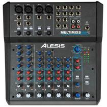 Mixer de Áudio Alesis MultiMix 8 USB com Efeitos Integrais