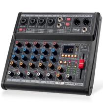 Mixer de Áudio Bluetooth Pyle PMX466 - 6 Canais com Efeitos Mixer de Áudio Bluetooth Pyle PMX466 - 6 Canais com Efeitos