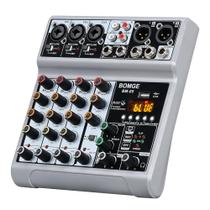 Mixer de áudio BOMGE BM-05 de 5 canais com USB Bluetooth Echo Delay Mixer de áudio BOMGE BM-05 de 5 canais com USB Bluetooth Echo Delay