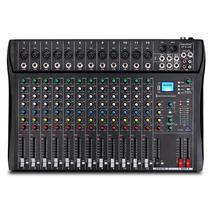 Mixer de Áudio de Estúdio Depusheng DT12 - 12 Canais com USB e Phantom Power 48V