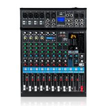 Mixer de áudio Flygrow 12 canais Bluetooth USB 48V Phantom