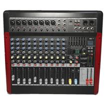 Mixer de áudio MUSYSIC MU-T102FX 12 canais com DSP de 24 bits