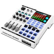 Mixer de áudio para jogos, placa de som com alimentação fantasma de 48 V, entradas Bluetooth/6,35 mm/3,5 mm/XLR e placa de som ao vivo com efeitos de mixagem de DJ de conversão de voz, interface de áudio para streaming/podcast/PC Mixer de áudio para jogos, placa de som com alimentação fantasma de 48 V, entradas Bluetooth/6,35 mm/3,5 mm/XLR e placa de som ao vivo com efeitos de mixagem de DJ de conversão de voz, interface de áudio para streaming/podcast/PC