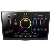 Mixer de Áudio para Streaming Profissional com Iluminação RGB e Dupla Entrada USB.