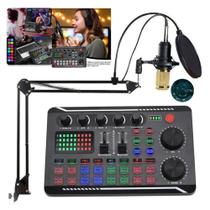 Mixer De Áudio Placa Som F988 Ao Vivo Interface USB Áudio Microfone Live Transmissão ao Vivo