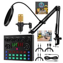 Mixer De Áudio Placa Som V8S Ao Vivo Interface USB Áudio Microfone Live Transmissão ao Vivo