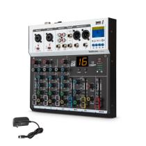 Mixer de Áudio Profissional BEKBOES 4 Canais com Phantom Power 48V