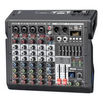 Mixer de Áudio Profissional TKLBLS de 6 Canais com 99 Efeitos DSP