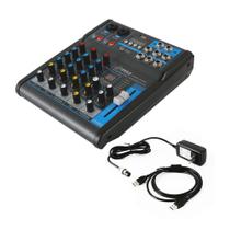 Mixer de Áudio Pyle PMXU43BT - 4 Canais, USB, Bluetooth e MP3 - 48V