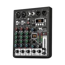 Mixer de Áudio USB Bluetooth 4 Canais com Phantom Power 48V e DSP - Console de Mixagem TKL Z-4