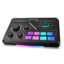 Mixer de Jogos Fifine para Chat de Voz e Streaming - Amplificador de Fone de Ouvido Surround 7.1 - Pré-amplificador XLR - Plug & Play USB - Modificador de Voz - RGB - Controle de Volume - 3 Modos de EQ Ampligame SC8