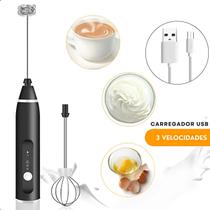 Mixer Elétrico USB 2 Em 1 Profissional Inox