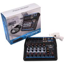 Mixer Mesa de Som U6 Boxx 6 Canais com Efeito Bluetooth MP3