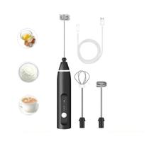 Mixer Misturador de Bebidas Elétrico 2 em 1 Portátil Com 3 Velocidades Ajustáveis Espuma Leite Clara de Ovo Recarregável - B-MAX