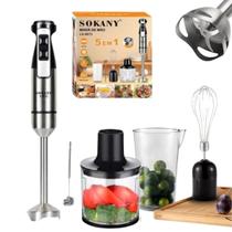 Mixer Misturador Processador Moedor Carne Premium 5 Em 1 Cor Prateado