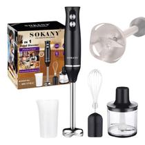 Mixer Moedor Alimento Batedor Misturador Elétrico 4 Em 1 Cor Preto 220v