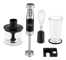 Mixer Portátil Black+Decker MK600 Mini Processador Vertical 3 em 1 com Design em Inox 127V