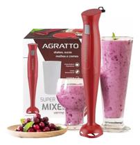 Mixer Portatil Vertical 200w Vermelho Com Copo 127v Agratto Mixer Portatil Vertical 200w Vermelho Com Copo 127v Agratto